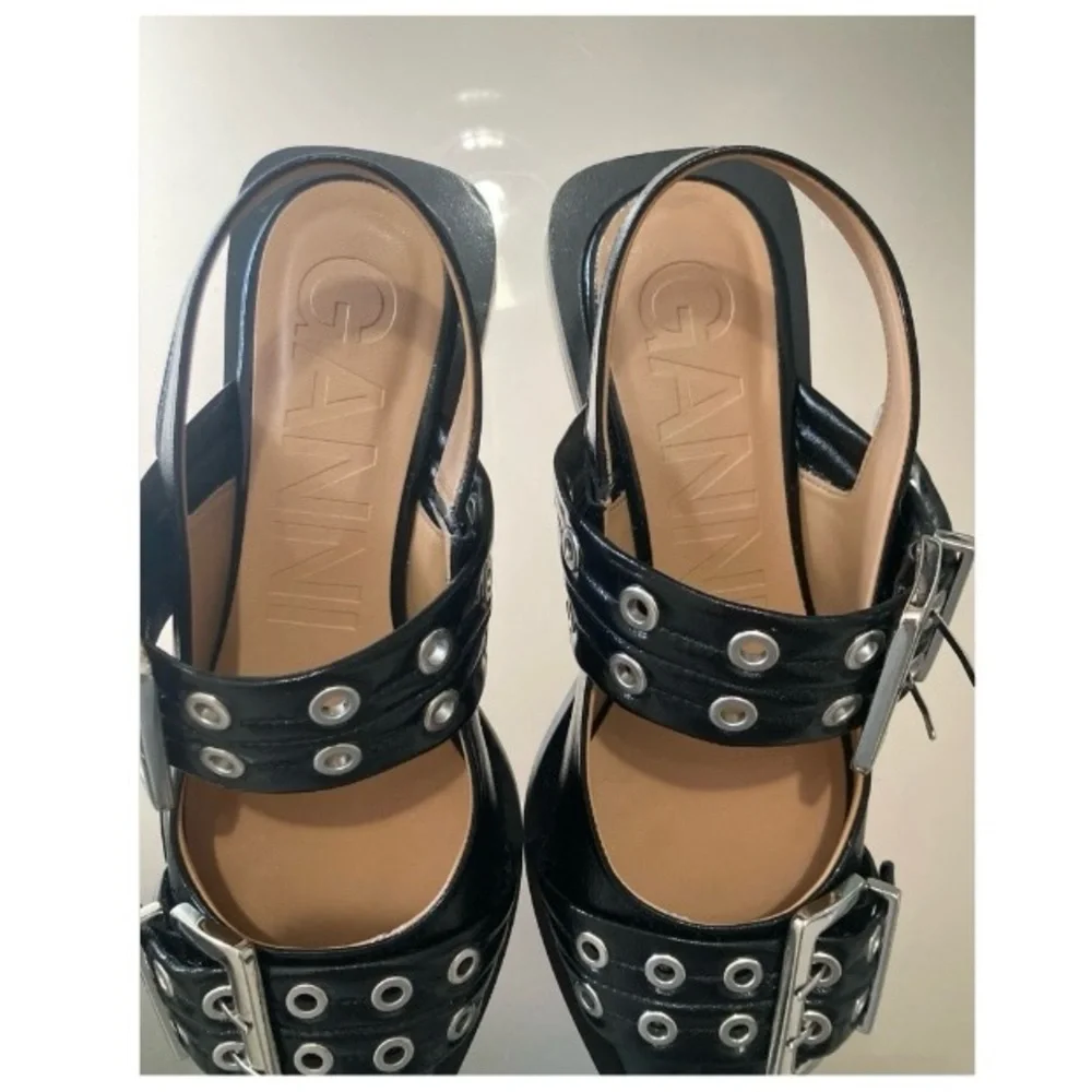 GANNI š¤ Chunky Buckle Slingback Ballerina Flats - Picture 11 of 16
